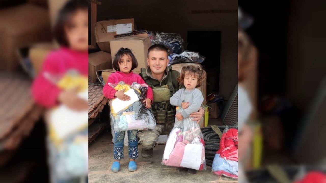 Suriye'de görevli askerin çağrısıyla Zonguldak'ta toplanan giysiler çocuklara ulaştırıldı