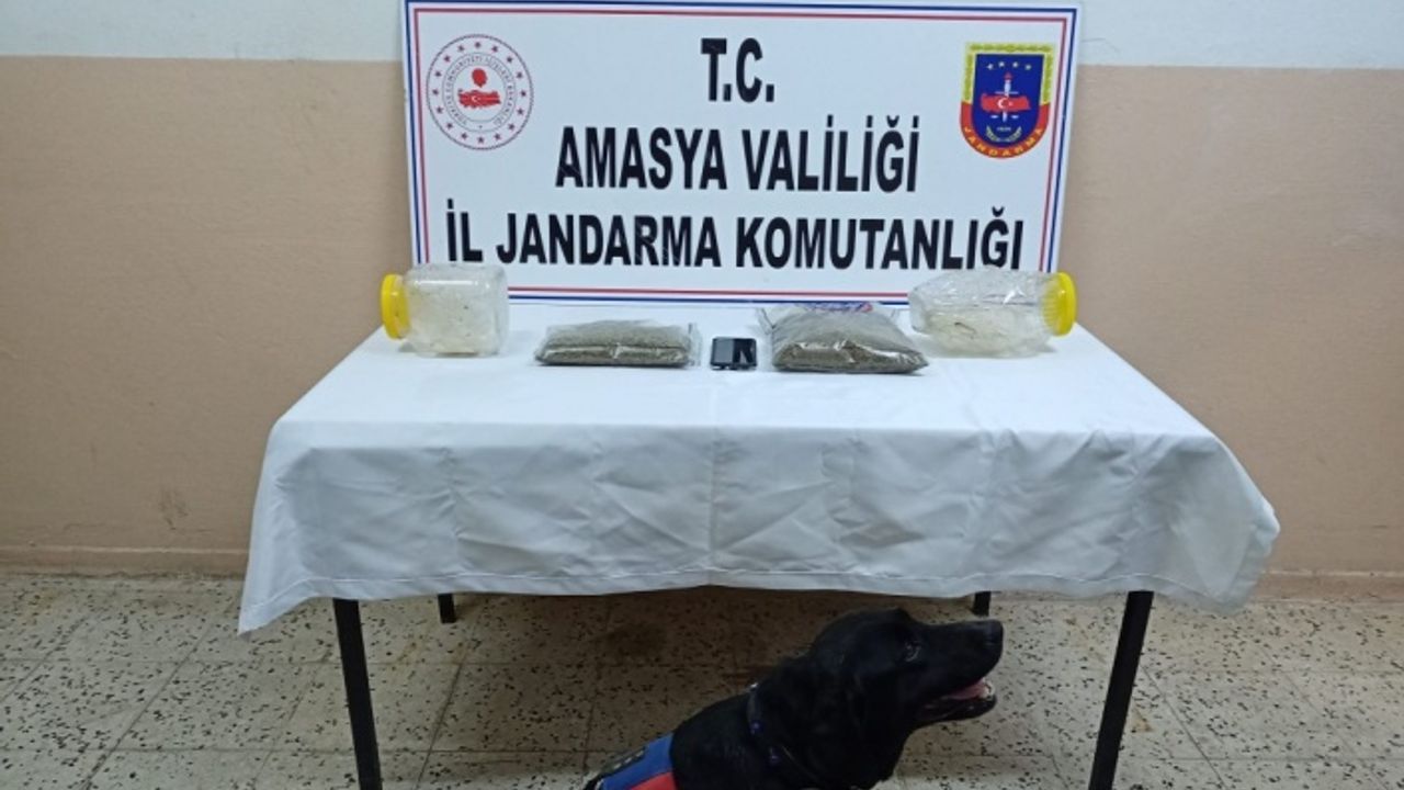 Amasya'da düzenlenen operasyonda 1 kilogram uyuşturucu ele geçirildi