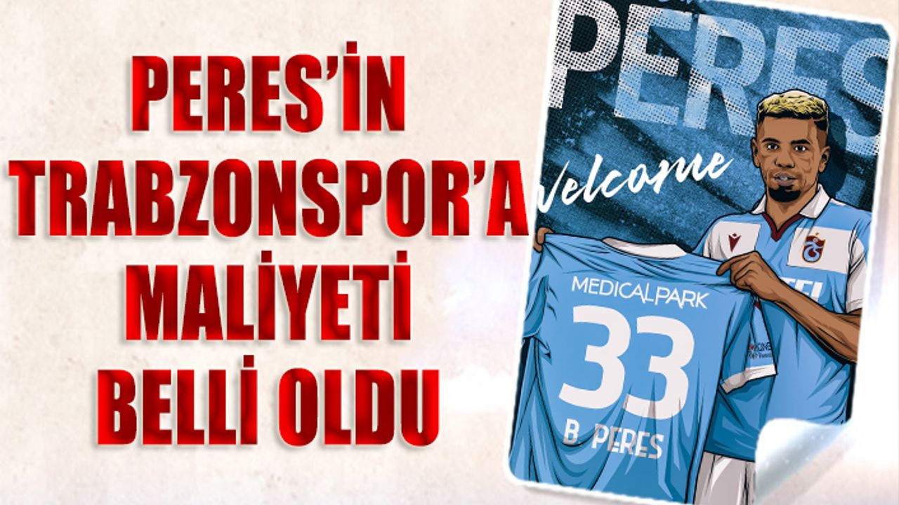 Bruno Peres'ın Trabzonspor'a Maliyeti KAP'a Bildirildi