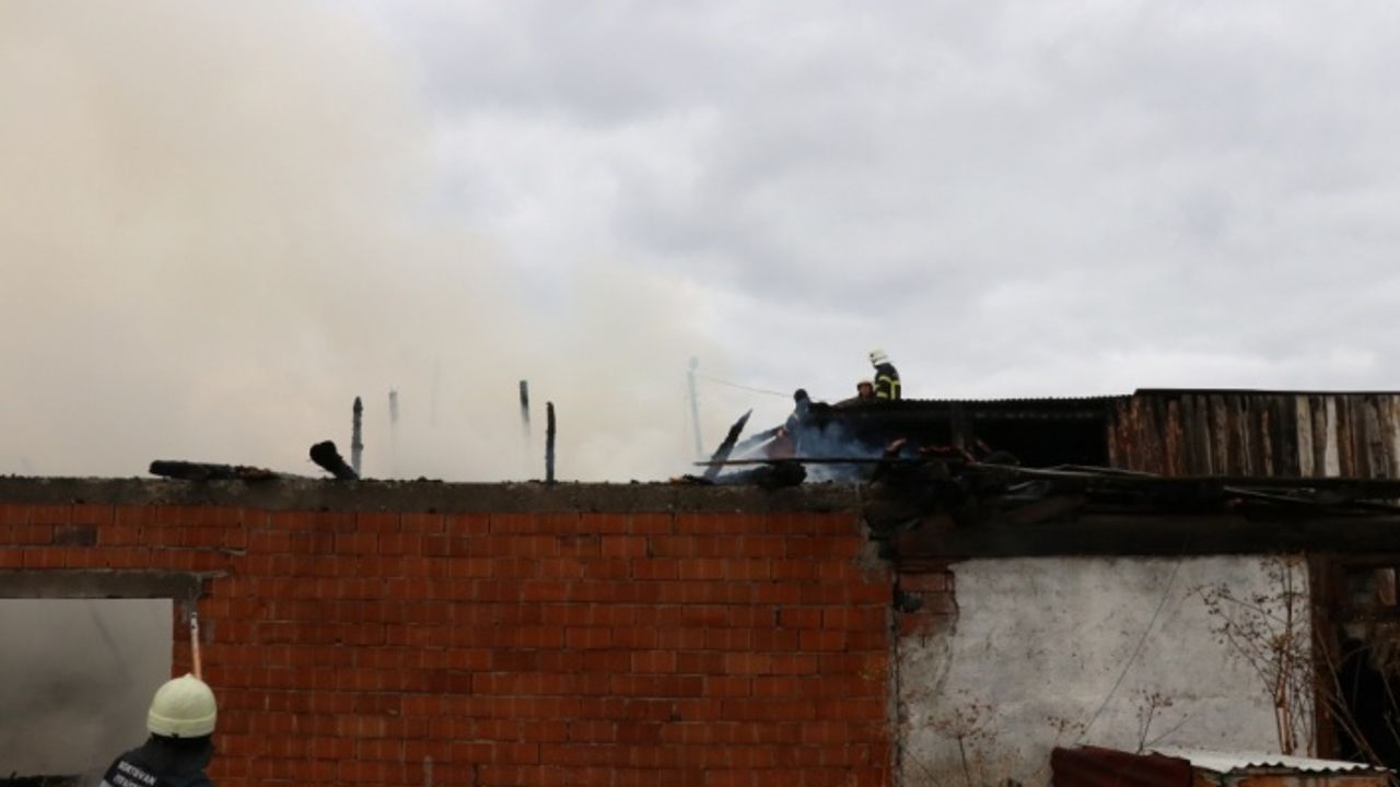 Bolu'da, odunlukta çıkan yangın evlere sıçramadan söndürüldü