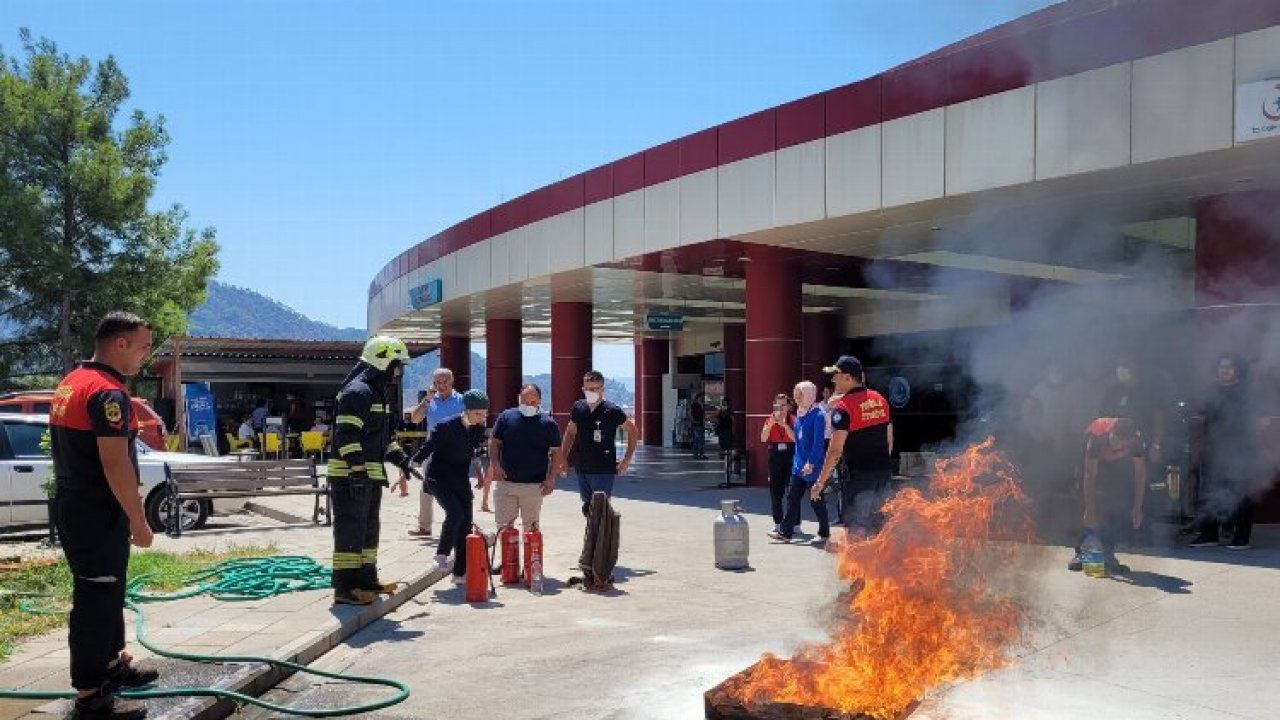 Muğla Büyükşehir'den hastane personeline yangın eğitimi