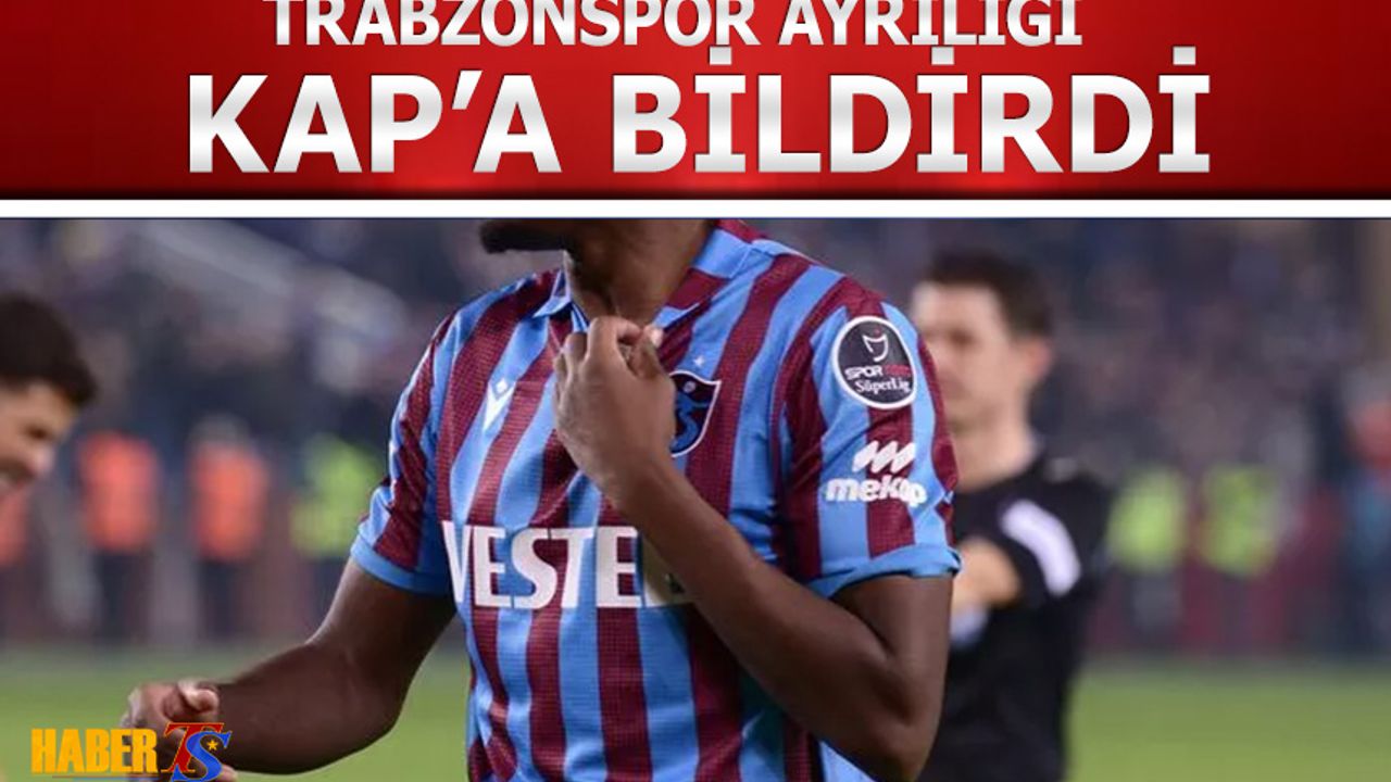 Trabzonspor'dan KAP'a Koita Bildirimi
