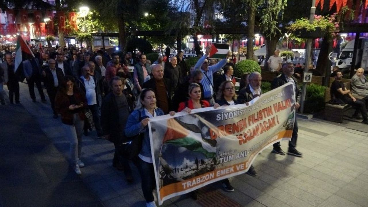 Trabzon'da Filistin'e destek yürüyüşü