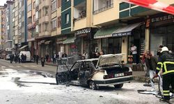 Trabzon’un Vakfıkebir ilçesinde araç yangını
