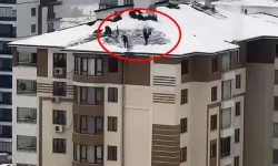 Elazığ’da 10 Katlı Binada Tehlikeli Kar Temizliği