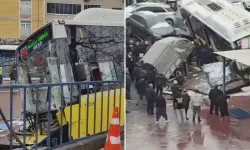 Esenler’de İETT Otobüsü Otoparka Daldı