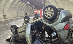 Trabzon’da Kanuni Bulvarı’nda Kaza: Araç Alev Aldı