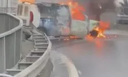 Esenyurt TEM’de Araç Yangını Trafiği Kilitledi