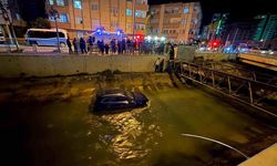 Tarsus’ta Otomobil Kanala Düştü Sürücü Kurtuldu