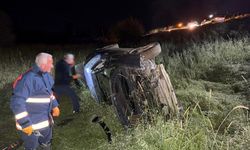 Elazığ’da Domuza Çarpan Otomobil Şarampole Devrildi