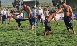 Havran’daki Yağlı Güreşte Boy Farkı Dikkat Çekti