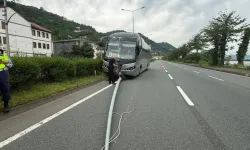 Trabzon’da Kontrolden Çıkan Otobüs Korkuttu