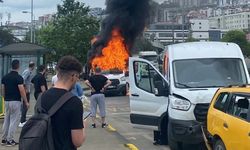 Trabzon’da Yolcu Dolmuşu Alev Aldı