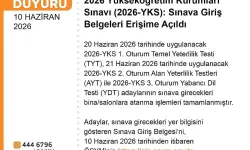 YKS Sınav Giriş Belgeleri Erişime Açıldı