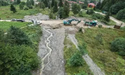 Çaykara'da Sağanak Taşkın Getirdi