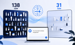 Yapay zekâya kozmetik markası sorulduğunda 138 isimden yalnızca 31'i görünüyor