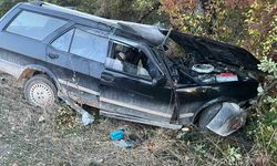 Safranbolu-Eflani Yolunda Otomobil Ağaca Çarptı