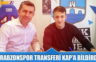 Trabzonspor Genç Transferi KAP'a Bildirildi.