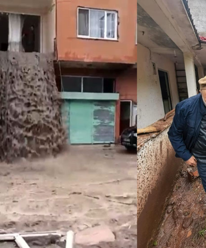 Ordu’da Sel Suları Evin İçinden Aktı