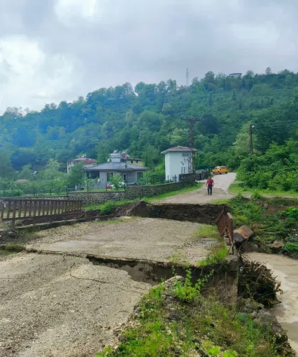 Ordu'da Sağanak Sonrası Köprü Çöktü