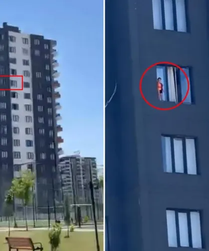 12'nci Kattaki Çocuk Korku Dolu Anlar Yaşattı