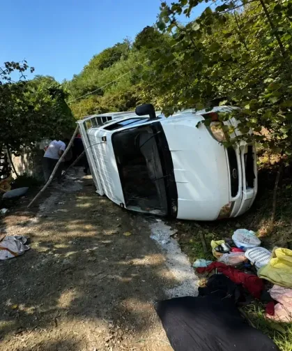 Giresun’da Fındık İşçilerini Taşıyan Araç Devrildi