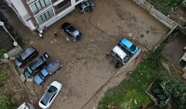 Trabzon Sürmene'de sağanak yağış sonrası ortaya bu görüntüler çıktı
