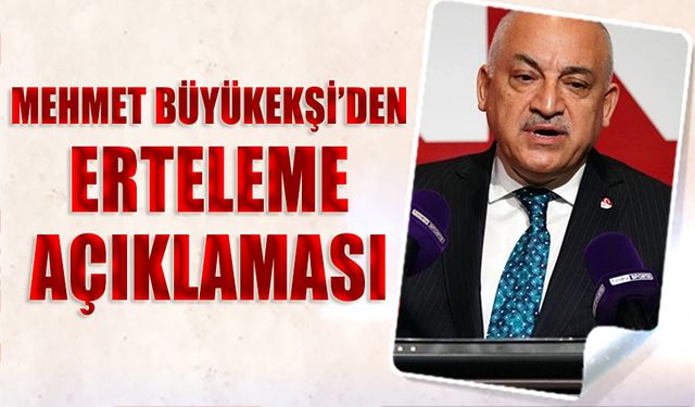 TFF Başkanı Mehmet Büyükekşi'den Erteleme Açıklaması