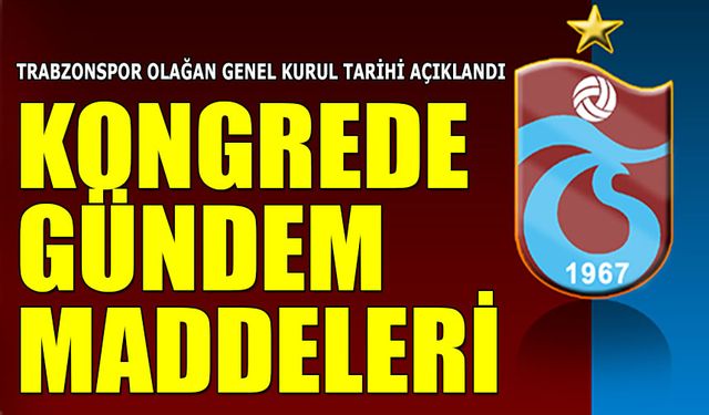 Trabzonspor Olağan Genel Kurul Tarihini KAP'a Bildirdi