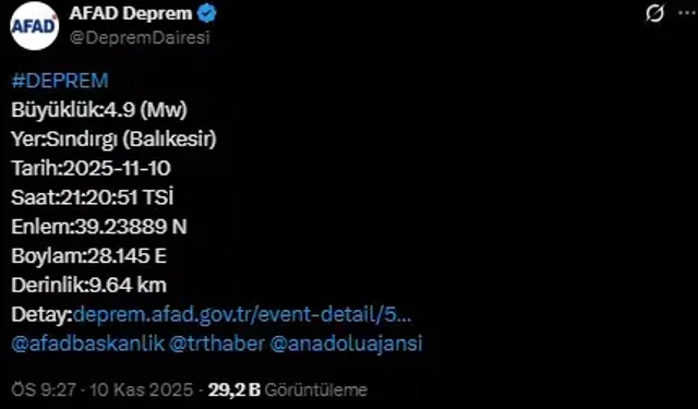 Balıkesir Sındırgı 4.9’la Sallandı: İstanbul’da Hissedildi