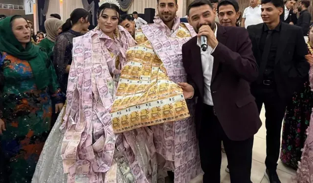 Aşiret Düğününde Gelin ve Damada Banknot Yeleği Giydirildi