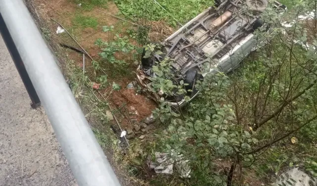 Pelitli TOKİ’de Freni Boşalan Araç Yüksekten Düştü