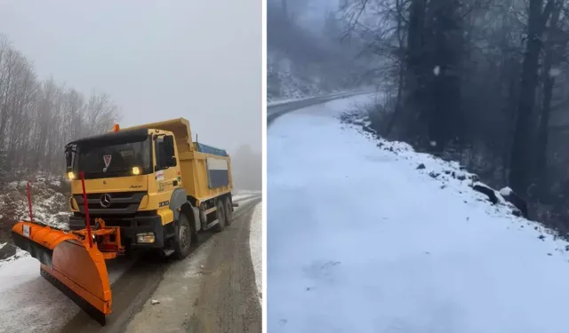Kartepe Zirvesi Kar Yağışıyla Beyaza Büründü