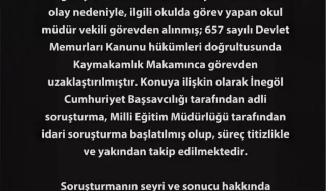 İnegöl’de Öğrenciyi Yere Savuran Öğretmen Görevden Alındı