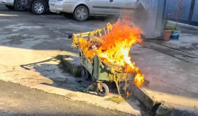 Arsin'de Konteyner Yangını Uyarısı