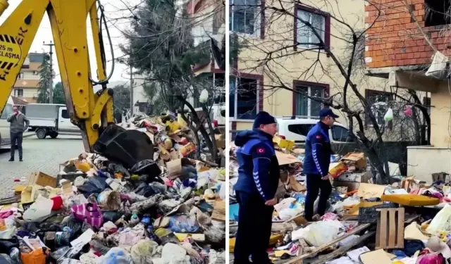 Derince’de Evden 30 Ton Çöp Çıktı