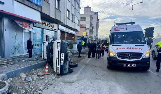 Trabzon Ortahisar’da Devrilen Otomobil KGYS’ye Yakalandı