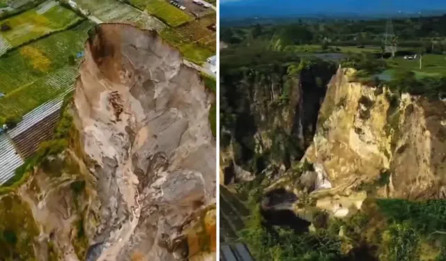 Endonezya’da Dev Obruk 30 Bin Metrekareyi Yuttu