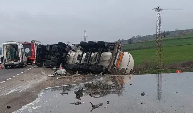 Malkara’da Tanker Kazası Sürücü Hayatını Kaybetti