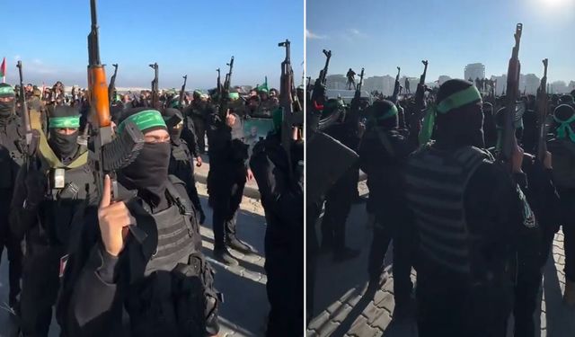 Gazze’de Hamas’tan Ateşkes Sonrası İlk Askeri Geçit
