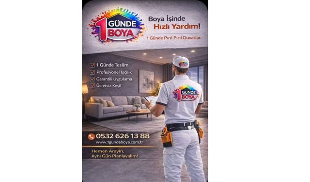 İstanbul’da Boya Badana Hizmetlerinde Dikkat Çeken Sistem: 1GÜNDE BOYA