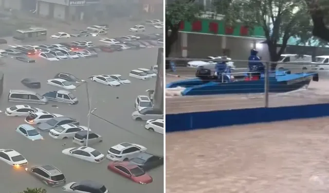 Çin’de Şiddetli Yağış Qinzhou Şehrini Sulara Gömdü