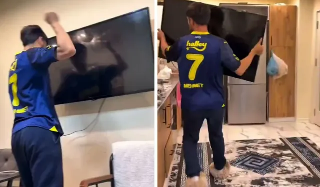 Derbide Sinirlenen Taraftar Televizyonu Attı