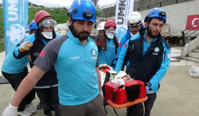 Trabzon’da Gerçeğini Aratmayan Deprem Tatbikatı