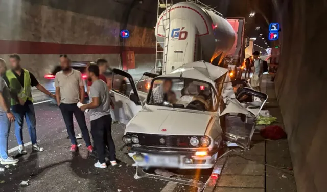Zigana Tüneli’nde Tır Otomobile Çarptı