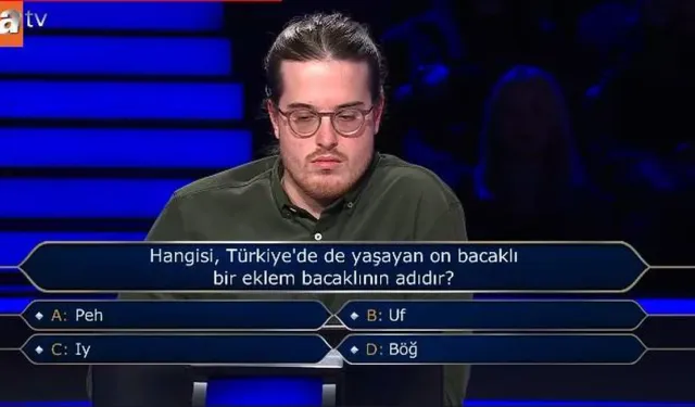 Milyoner'de On Bacaklı Eklem Bacaklı Sorusu