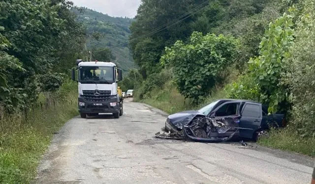 Ünye’de Kamyon Fındık Bahçesine Devrildi