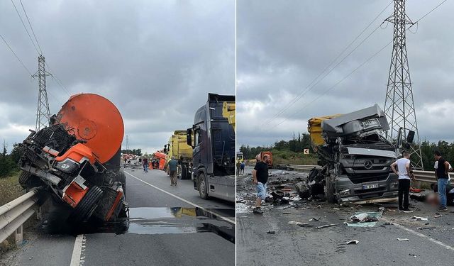 Şile’de İki Tır Çarpıştı: Yol Trafiğe Kapandı