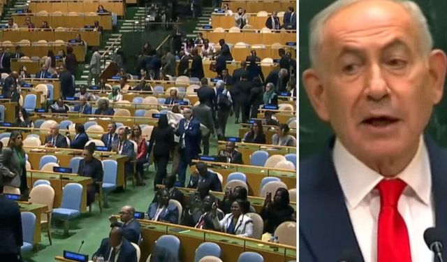BM’de Netanyahu’ya Salon Terk Etme Protestosu