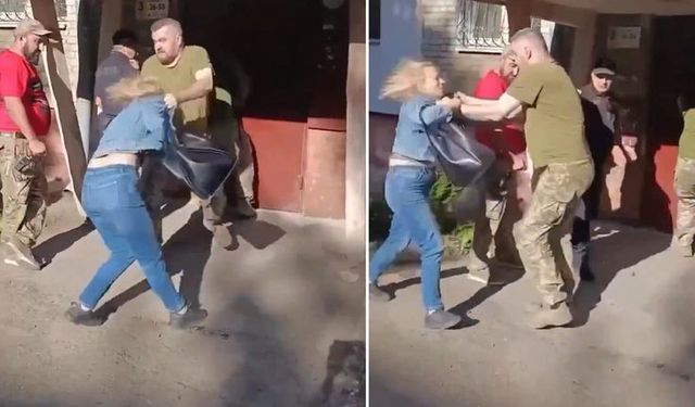 Lviv'de TCC Görevlileri İle Kadın Arasında Arbede